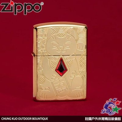 詮國 Zippo (ZP755) 美系經典 招財貓紅鑽 / 49802