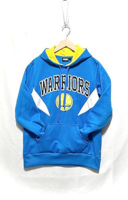 NBA warriors hoodie 藍黃撞色內刷毛連帽T 連帽上衣 大學T 男S
