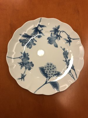日本製  香蘭社(KORANSHA) 染五草花圖柄大皿