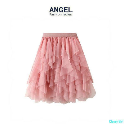 草莓商店粉色蛋糕裙小短裙夏季2023新款仙女短版半身裙網紗裙蓬蓬裙子1682