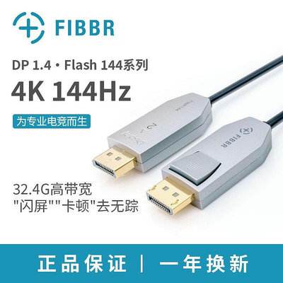 FIBBR光纖DP1.4電腦連接線 144HZ電競4k顯示器2080顯卡DIY裝機2米