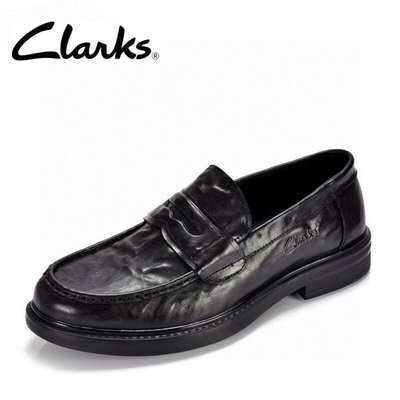 clarks其樂男鞋新款真皮一腳蹬英倫樂福鞋牛皮商務套腳正裝皮鞋
