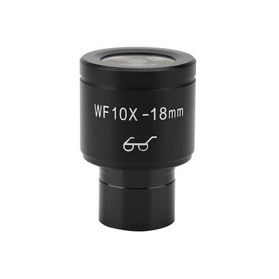 生物顯微鏡配件廣角目鏡WF10X高眼點帶刻度尺接口23.2mm金屬鍍膜