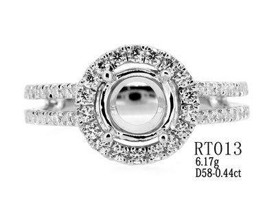 俐格鑽石珠寶批發 18K白金 主鑽1克拉 婚戒指鑽戒台空台女戒線戒 款號RT013 特價32,800 另售GIA鑽石裸鑽