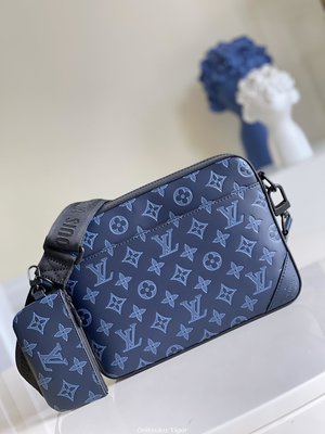 二手Louis Vuitton LV Duo Messenger郵差包 M45730藍花