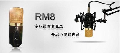 【正品免運 】ISK RM-8 RM8電容麥克風 RC語音 YY語音 電容麥 麥克風