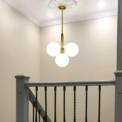 【現貨精選】樓梯吊燈簡約現代餐廳loft公寓小戶型挑空客廳魔豆斜頂樓梯間燈具