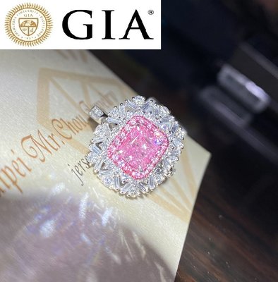 【台北周先生】天然Fancy粉紅色鑽石 1克拉 主色粉 Even分布 18K兩用戒 送GIA證書