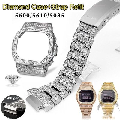 新品促銷 熱銷卡西歐GShockDW5600GW5000GLX5600GW-M5610手錶鑽石錶帶鋼表圈金 可開發票