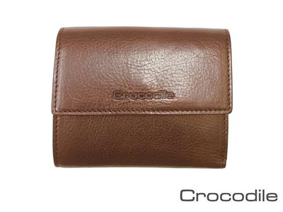 【寧寧精品*台中皮夾專賣店】Crocodile 鱷魚 原廠正式授權經銷商 義大利真皮保用十年壓釦零錢短皮夾 3003-2