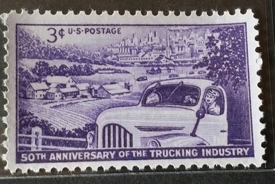 (C1305)美國1953年交通運輸卡車工業50周年郵票 1全