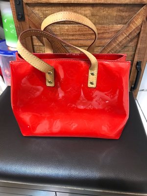 LV紅色漆皮包 手提包