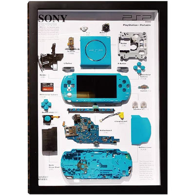 索尼PSP2000定制裝裱，實木相框，顏色可選，游戲機外殼可22184
