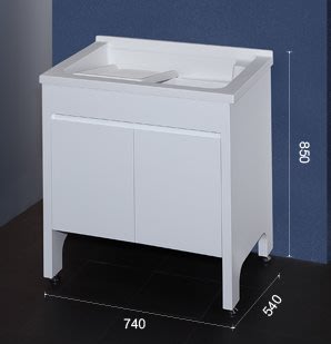 【時尚精品館-面盆】人造石 洗衣槽 + 立柱式浴櫃- 75cm