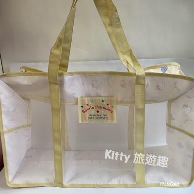 [Kitty 旅遊趣] Hello Kitty 收納提箱L 透明收納袋 三麗鷗家族 凱蒂貓 美樂蒂 大耳狗