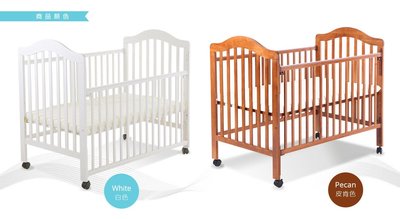 ☘ 板橋統一婦幼百貨 L.A.Baby 米爾頓 嬰兒大床 白色 原木色 實體門市