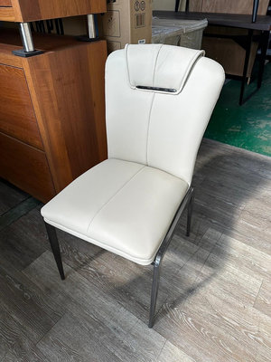 吉田二手傢俱❤全新簡約皮商業椅 餐椅 咖啡椅 單人椅 靠背椅 休閒椅 美甲椅 咖啡色 灰白色
