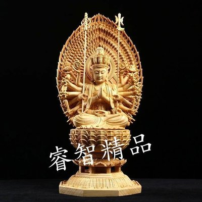 檜木 神像 佛像 千手觀世音菩薩木雕 千手觀音菩薩 法像莊嚴（GA-3851）