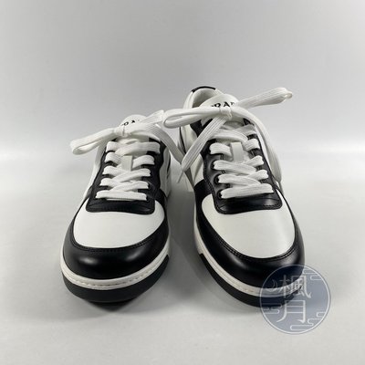 BRAND楓月 PRADA 2EG 401 黑白平底球鞋 #6 精品 運動鞋 平底鞋 休閒鞋 配件 皮件