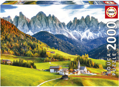 缺 19566  2000片歐洲進口拼圖EDUCA 風景 義大利阿爾卑斯山多洛米蒂山脈的秋天