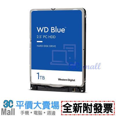 【全新附發票】WD 威騰 藍標 1TB/5400轉/128MB/2.5吋/3Y 硬碟(WD10SPZX)