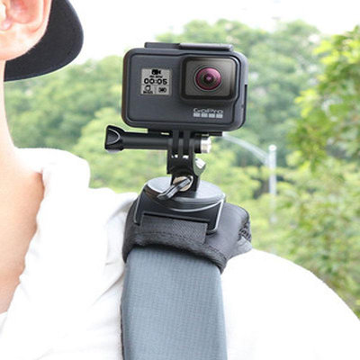 適用gopro12背包夾配件Insta360運動相機背包固定肩帶胸前拍攝