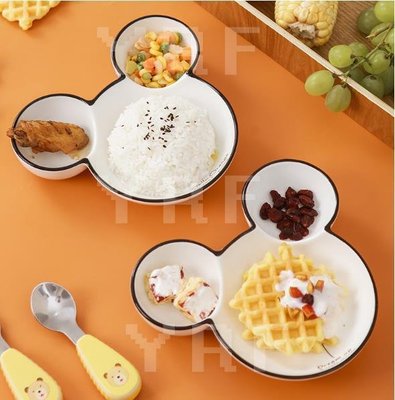 餐盤陶瓷寶寶餐盤米奇盤可愛兒童餐具分格早餐盤飯盤