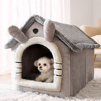 貓窩冬季保暖貓咪床半封閉式房子幼貓可拆洗四季通用狗窩寵物用品~特價~特價