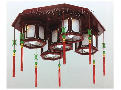 划得來LED燈飾~台灣製造和室吸頂燈系列 日式經典 和室宮廟燈 E27*5 質感原木和室燈 神明廳神桌吸頂燈 S3563