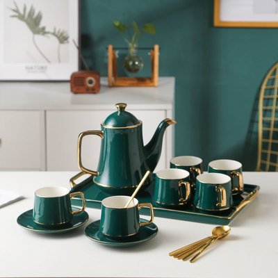 現貨熱銷-北歐茶具套裝家用整套托盤杯套裝簡約陶瓷小奢華下午茶功夫茶