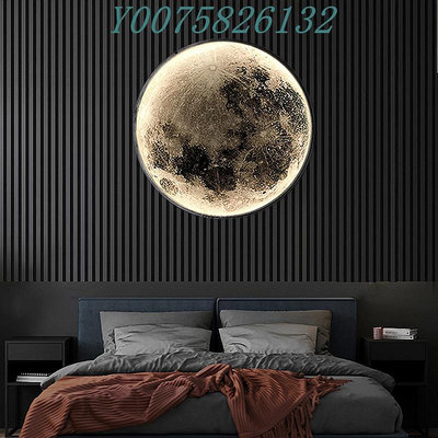 月球壁燈現代簡約月亮壁畫燈地球木星客廳背景墻裝飾主臥室床頭燈