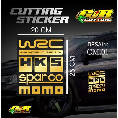 Gjr 切割貼紙 CM 01 貼紙切割貼紙汽車 Lis 條變量門體贊助商賽車 WRC HKS SPARCO MOMO 套