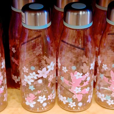 ArielWish日本東京迪士尼樂園2020櫻花季春天浪漫粉紅色春神米妮瑪麗貓Mario透明水壺水瓶運動外出水杯-絕版品