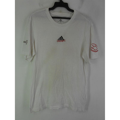 男 ~【ADIDAS】白色運動休閒T恤 M號(4B141)~99元起標~