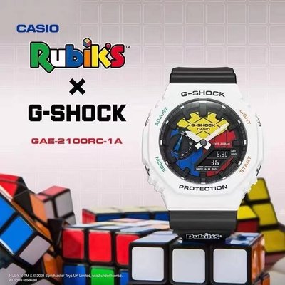 【風口潮流】CASIO G-Shock Rubik'sCube魔術方塊聯名款 八角運動手錶＊黃紅藍色。K20505