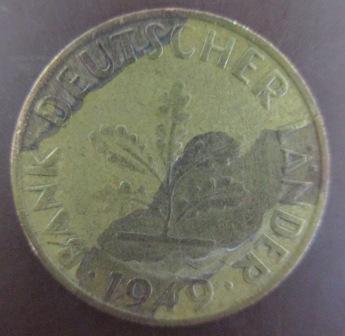 ~GERMANY 德國 10pfennig 10芬尼 1949年 錢幣/硬幣一枚~