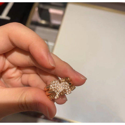 Dior 字母獅子動物園系列鑲鑽水鑽 星星三環戒指指環