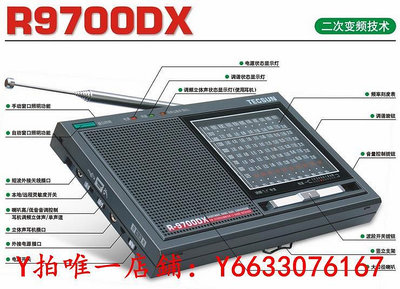 收音機Tecsun/德生R9700DX全波段老人二次變頻12波段便攜式收音機半導體音響