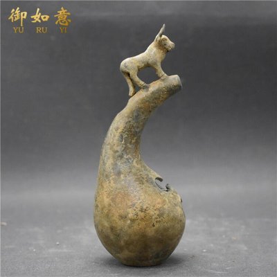 国産品 古銅製牛置物，工芸品，金工細作，長27cm，重4200克 金属工芸