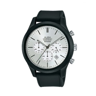 可議價「1958鐘錶城」ALBA雅柏 ACTIVE 男 三眼計時 石英腕錶(AT3G23X1) 44mm