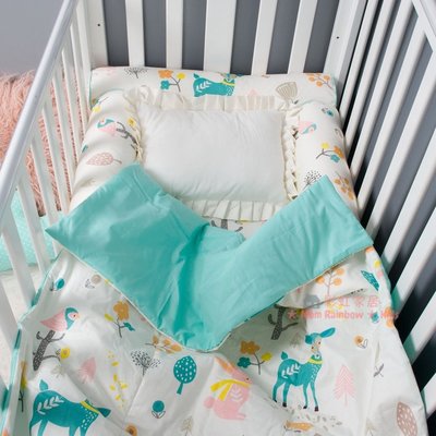 100%純棉台灣手工製-北歐風嬰兒床多功能圓柱造型床圍 圍欄 防撞