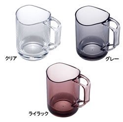 日本製stand mug透明AS樹脂漱口杯 三色 褐色 灰 透明