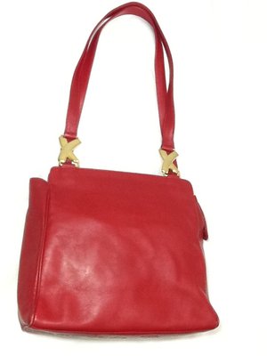 羅浮宮 名牌 Tiffany By Paloma Picasso 帕洛瑪·畢卡索 紅全皮肩背包 手提袋 高質感 正品促銷