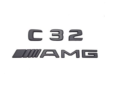 圓夢工廠 Benz 賓士 C W203 C32 AMG 後車箱 葉子板 字標 車標貼 消光黑