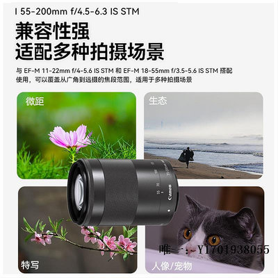 相機鏡頭佳能 EF-M 55-200mm f/4.5-6.3 IS STM微單相機遠攝變焦鏡頭M6 M5單反鏡頭