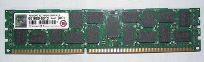 DDR3-1333 4GB REG ECC 2RX4 4G創見RDIMM伺服器記憶體TS512MKR72V3T終保UO