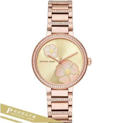 雅格時尚精品代購Michael Kors MK3836 奢華典雅 花朵密鑲鑽錶盤腕錶 女錶 歐美時尚 美國代購