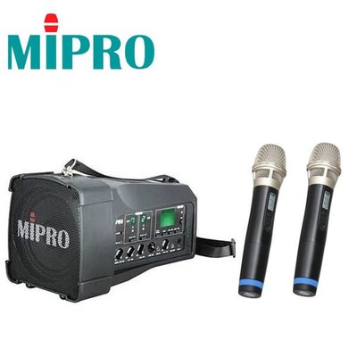 (TOP 3C家電)含稅Mipro MA-100D 鋰電池 (UHF+16選頻) 雙支無線麥克風 (實體店面)