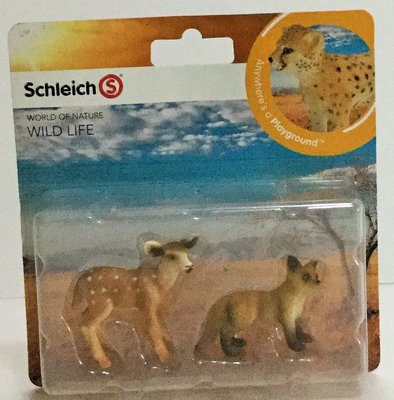 現貨 Schleich 史萊奇動物模型 小鹿 &amp; 小狐狸