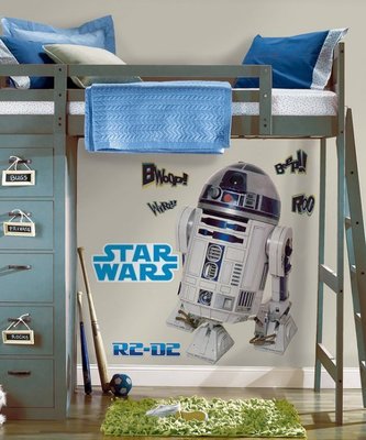 【KIDS FUN USA】RoomMates Star Wars星際大戰R2D2《大型R2D2》防水DIY重複貼/壁貼
